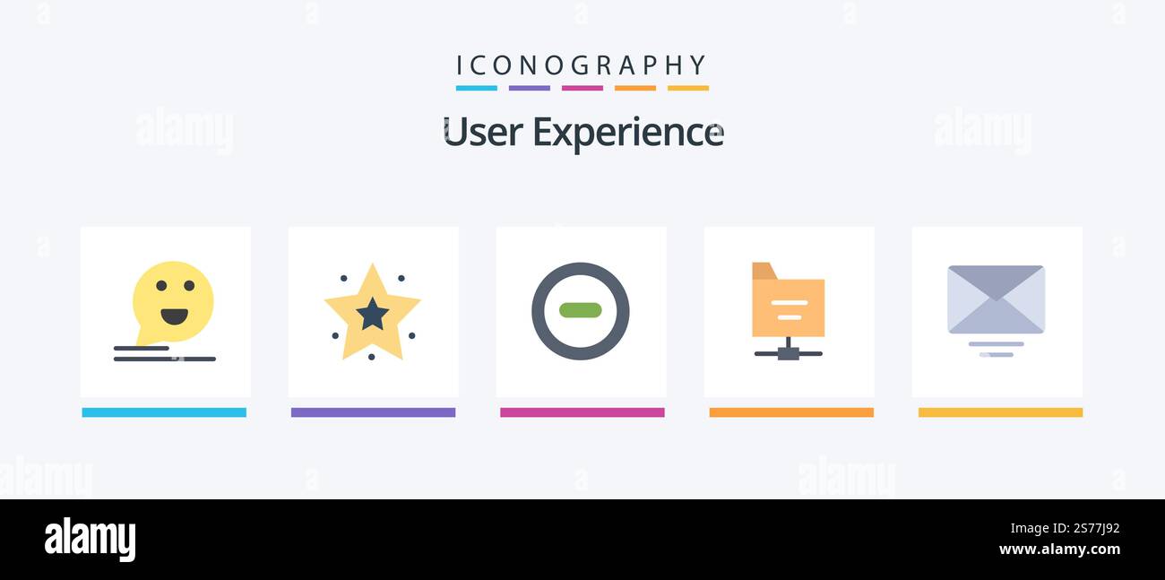 User Experience Flat 5 Icon Pack Including . mail. media. letter ...