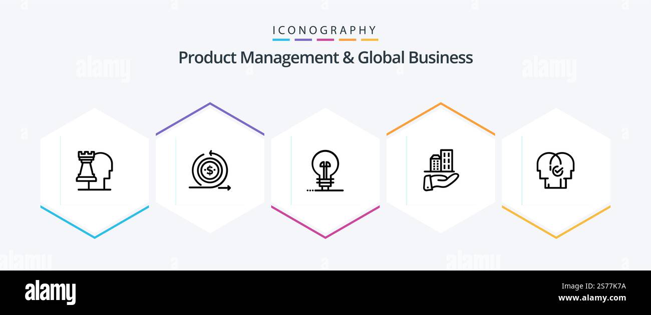 Product Managment And Global Business 25 Line icon pack including ...