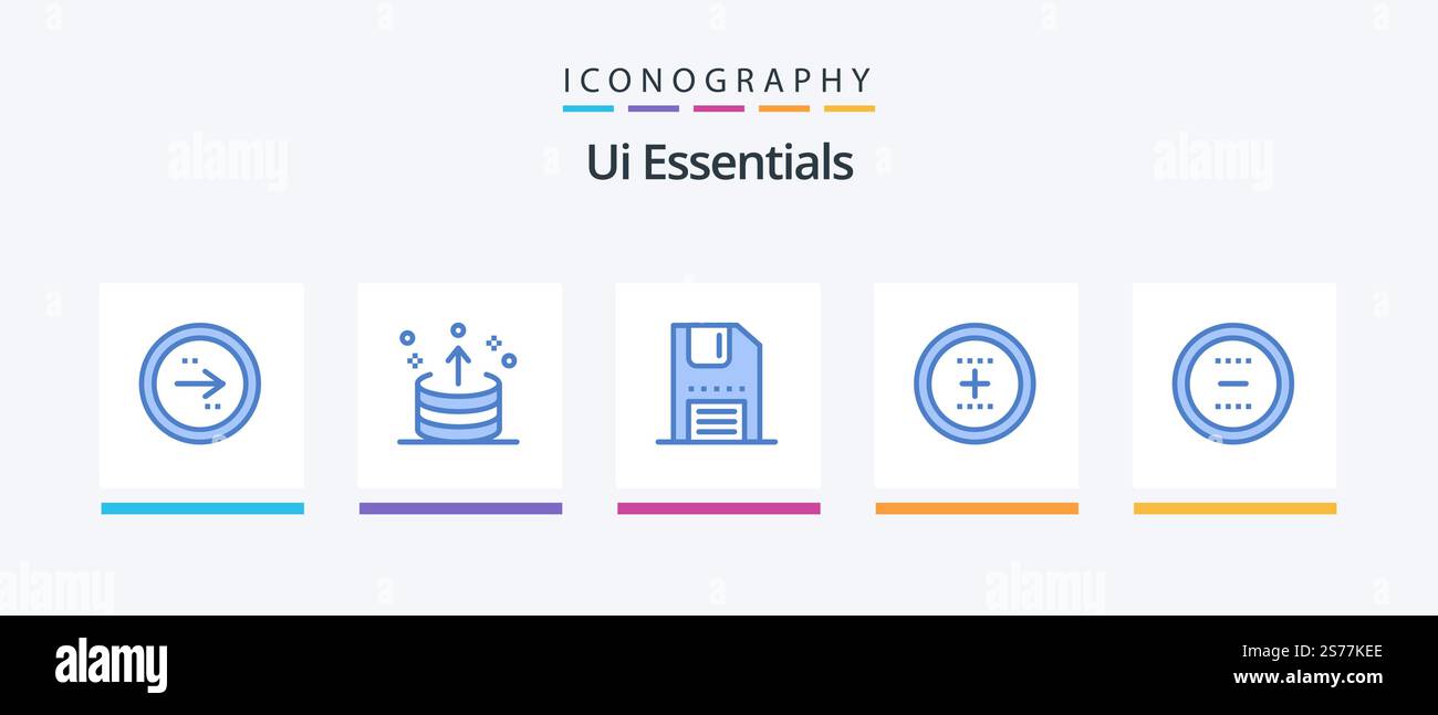 Ui Essentials Blue 5 Icon Pack Including interface. add. ui. save ...