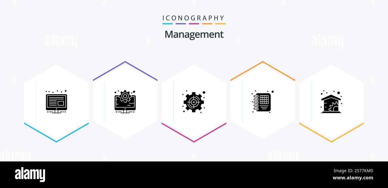 Management 25 Glyph icon pack including management. economics. management. management. business Stock Vector