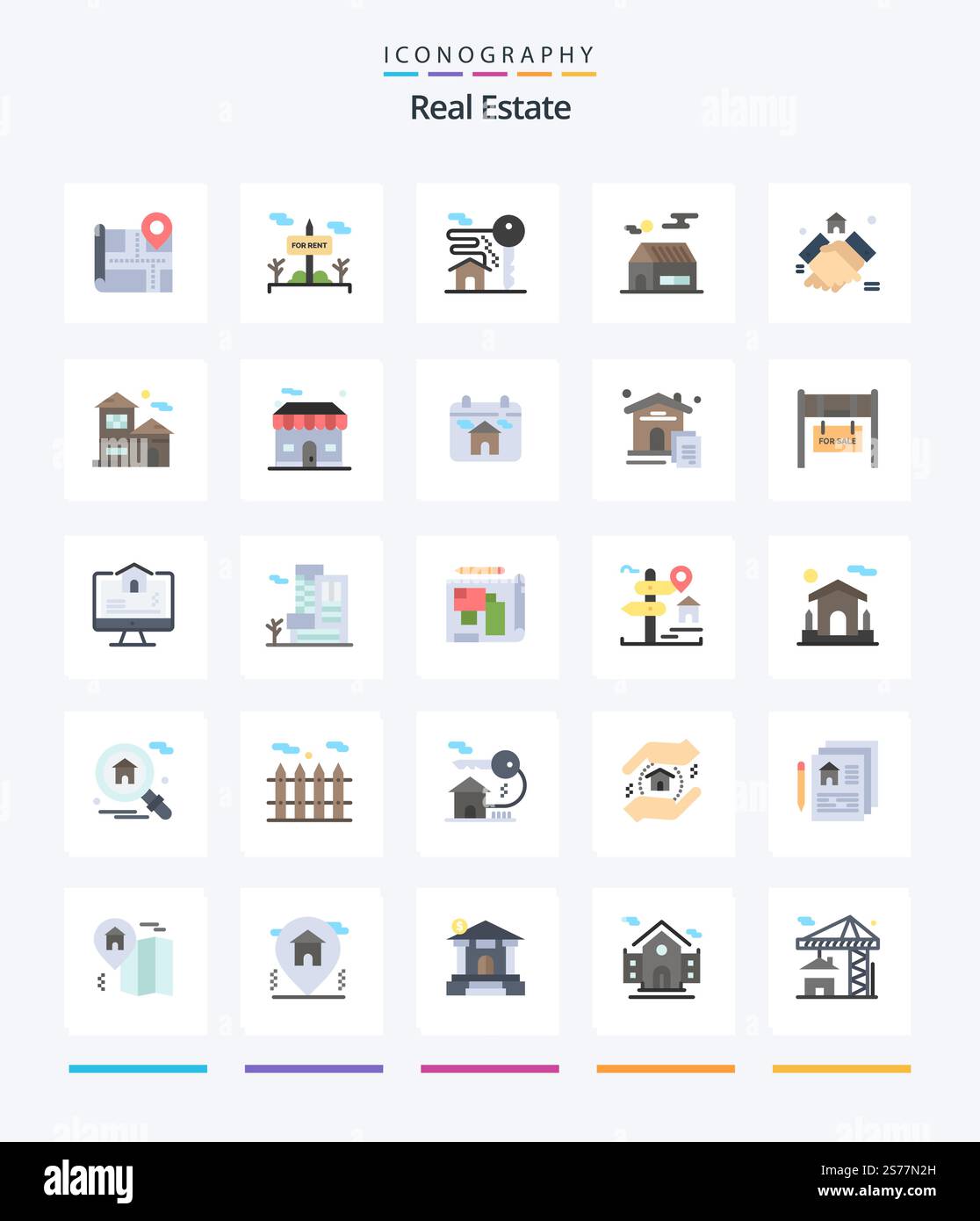Creative Real Estate 25 Flat icon pack Such As handshake. agreement ...