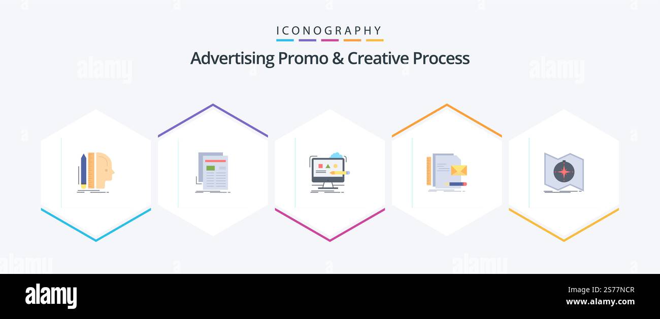Advertising Promo And Creative Process 25 Flat icon pack including ...
