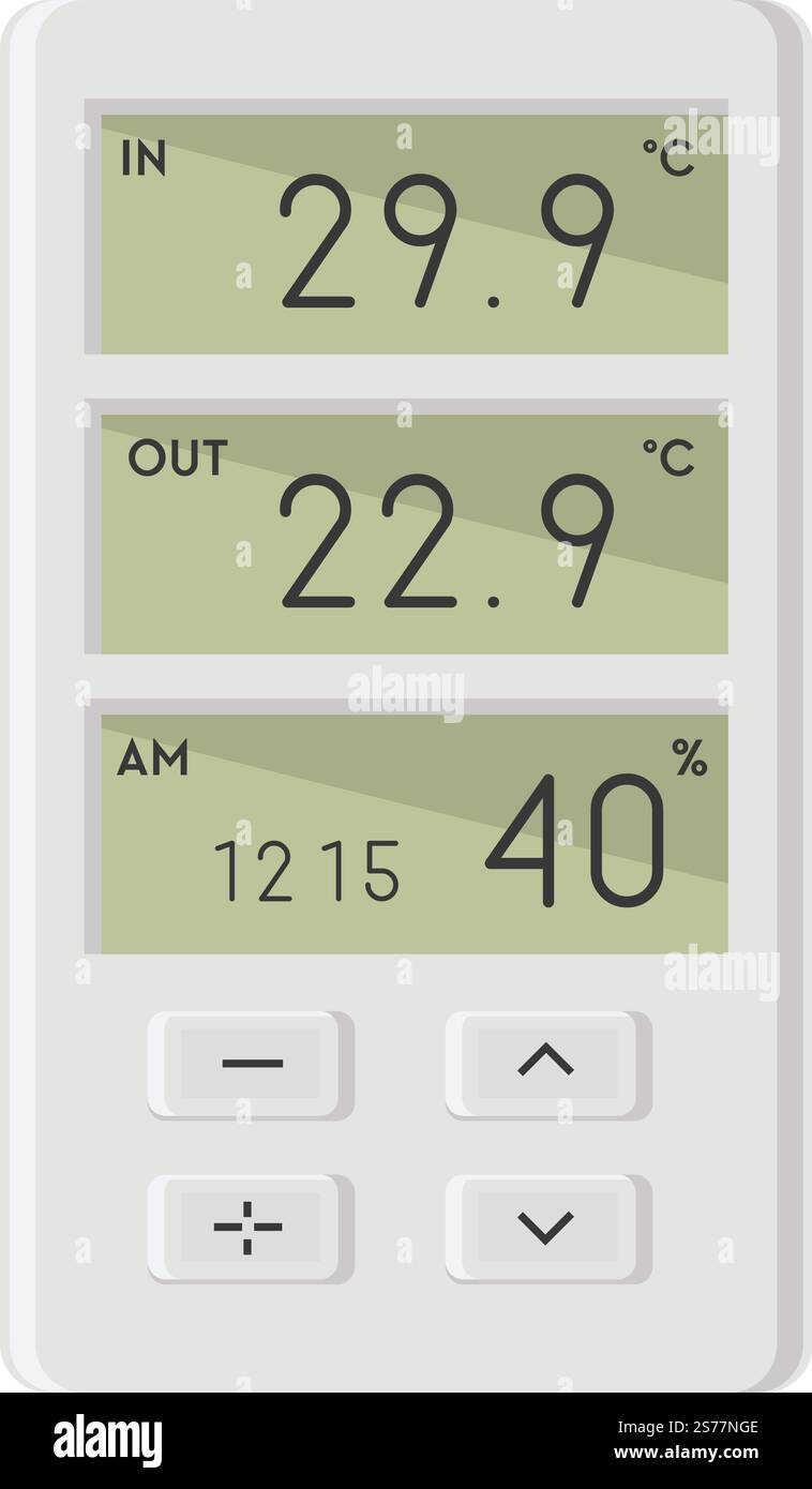 Control panel showing temperature humidity Stock Vector Images - Alamy