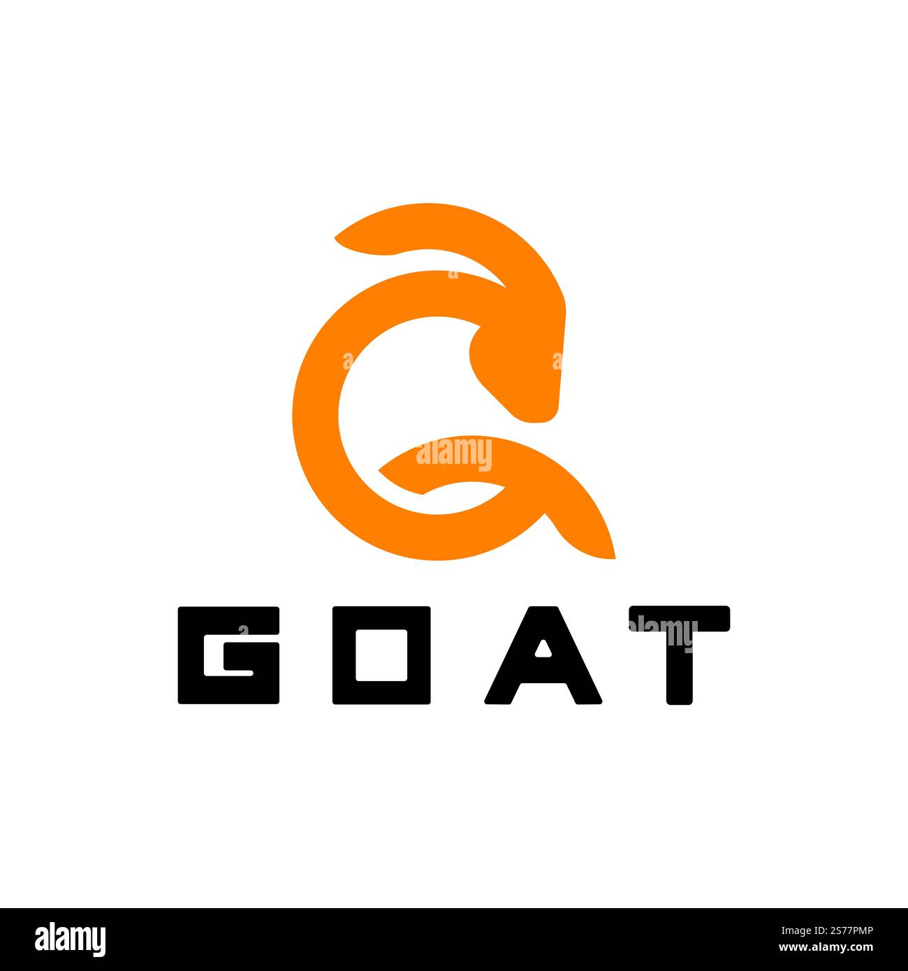 Letter G Goat Head Logo-Vector illustration Stock Vector
