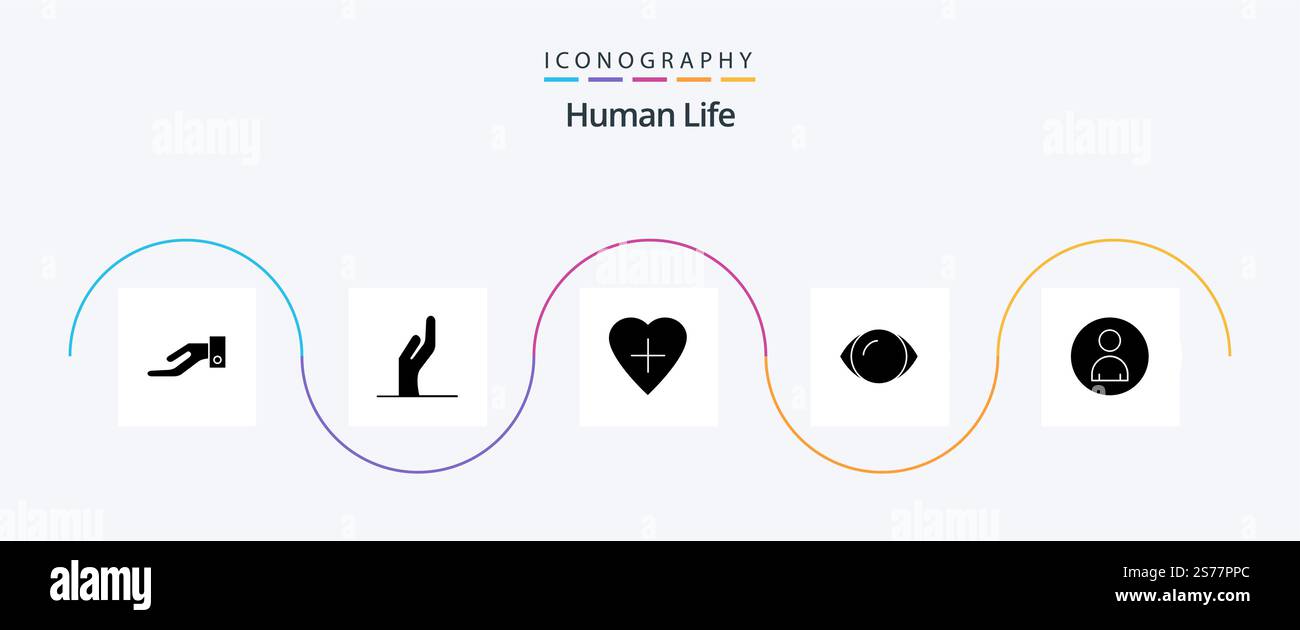 Human Glyph 5 Icon Pack Including . human. people Stock Vector Image ...