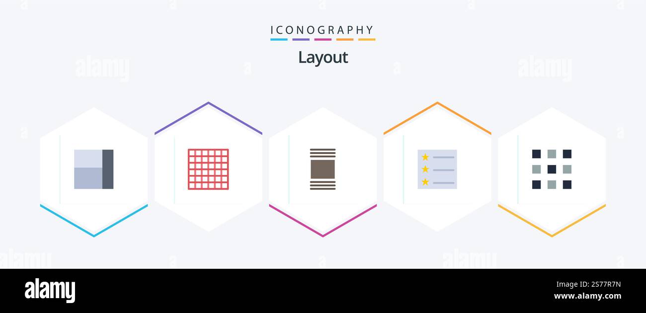 Layout 25 Flat icon pack including . thumbnails Stock Vector Image ...