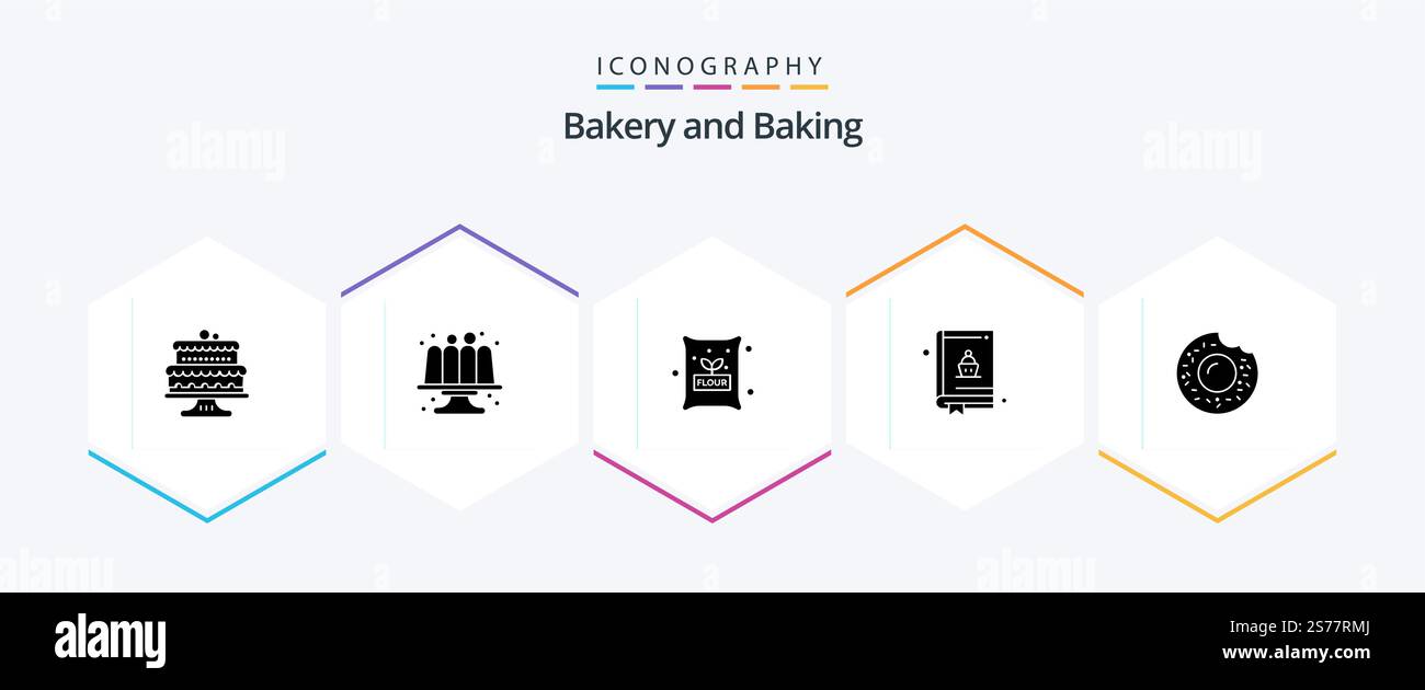 Baking 25 Glyph icon pack including . baking. . food Stock Vector