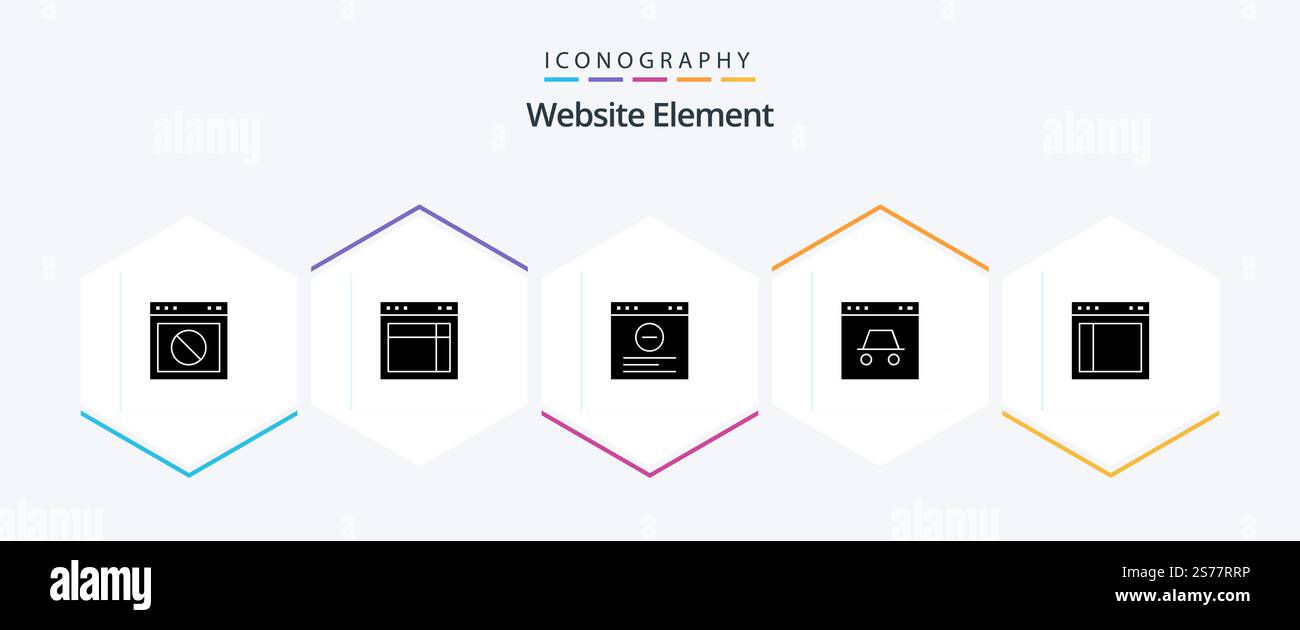 Website Element 25 Glyph icon pack including website. secure. web. page. website Stock Vector