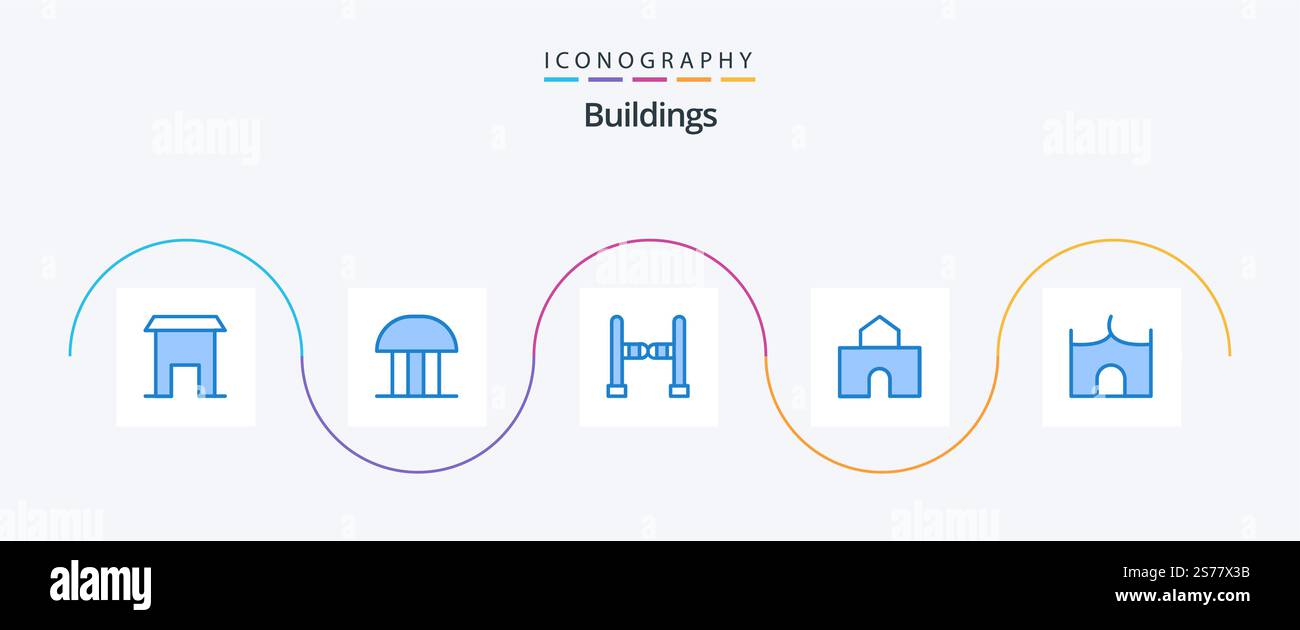 Buildings Blue 5 Icon Pack Including castle. landmark. courthouse ...