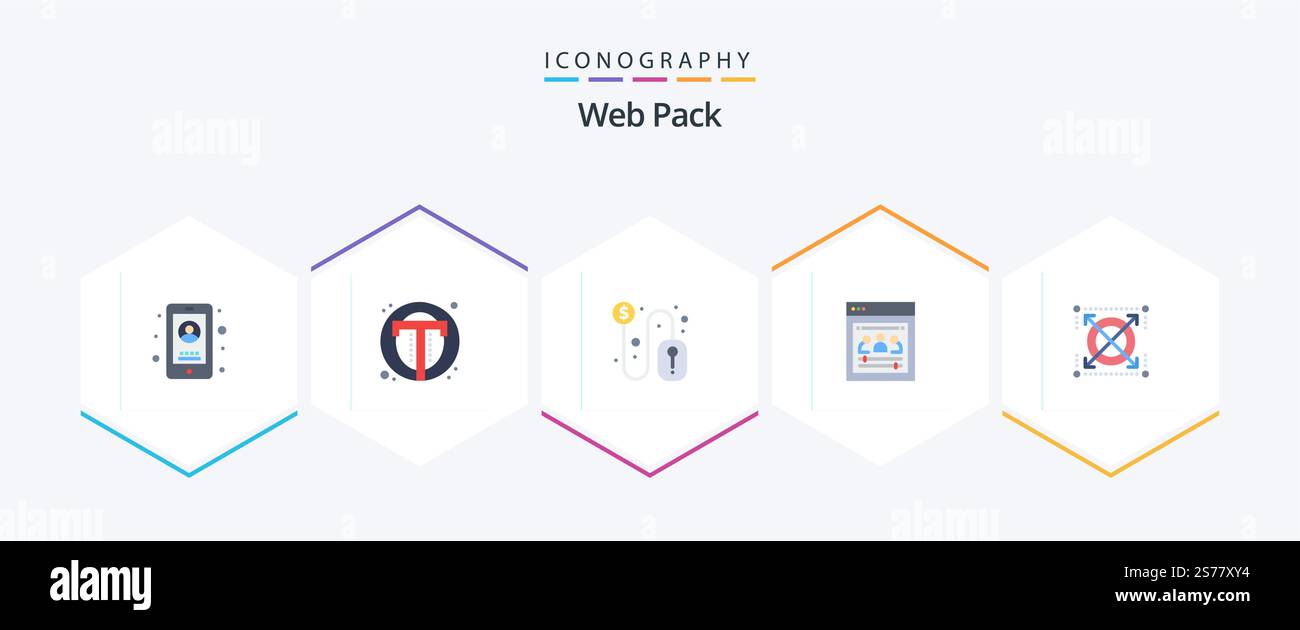 Web Pack 25 Flat icon pack including web. web developers. web. remote team. mouse Stock Vector