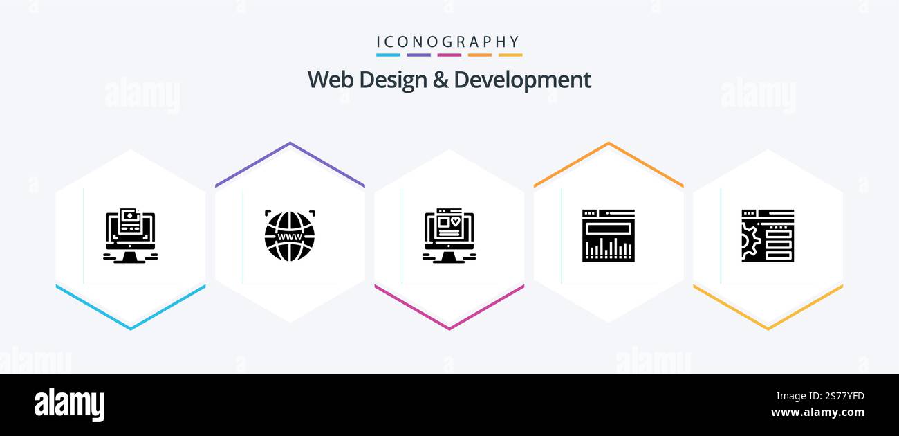 Web Design And Development 25 Glyph icon pack including web. analytics ...