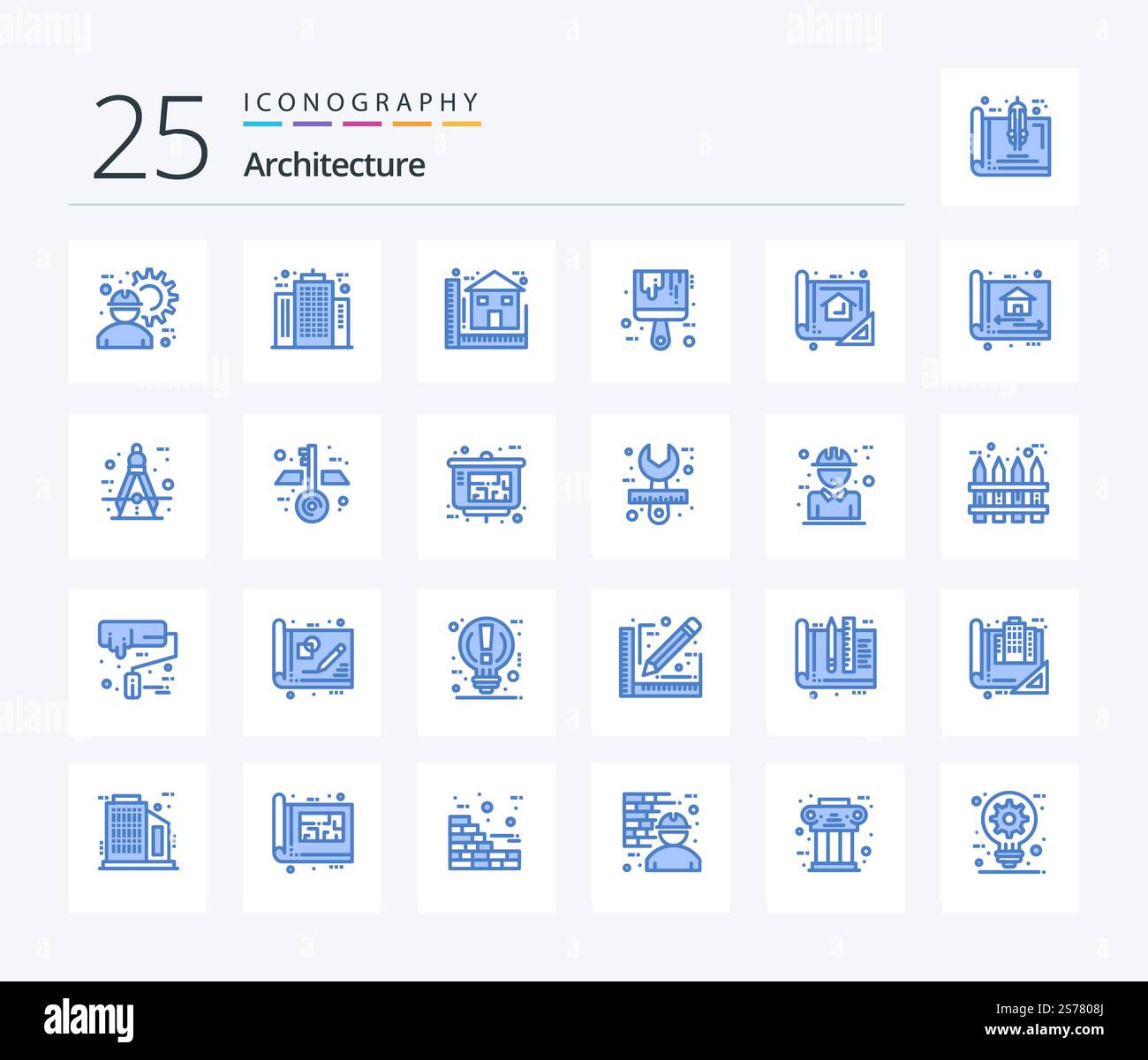 Architecture 25 Blue Color icon pack including tool. brush. company ...