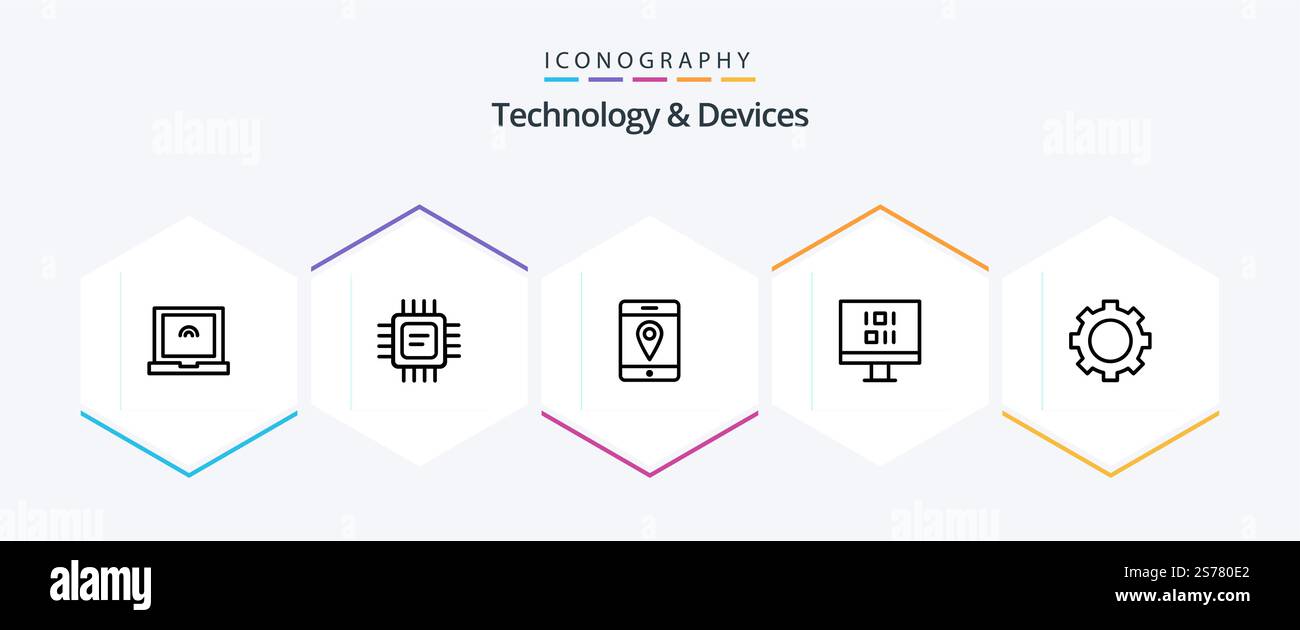 Devices 25 Line icon pack including . technology. mobile. set. devices ...