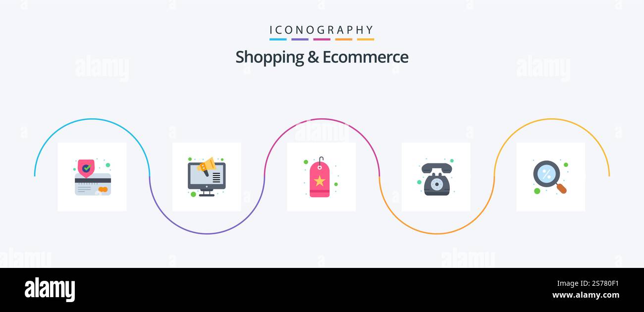 Shopping And Ecommerce Flat 5 Icon Pack Including ecommerce ...