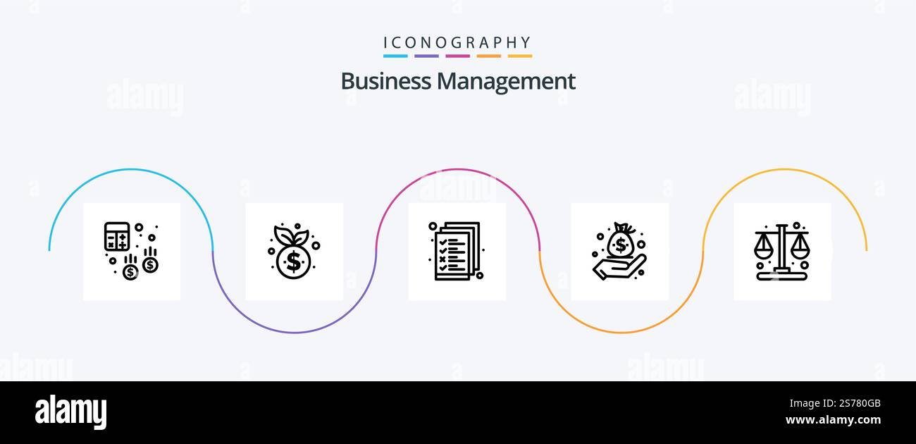 Business Management Line 5 Icon Pack Including business. hand. finance ...