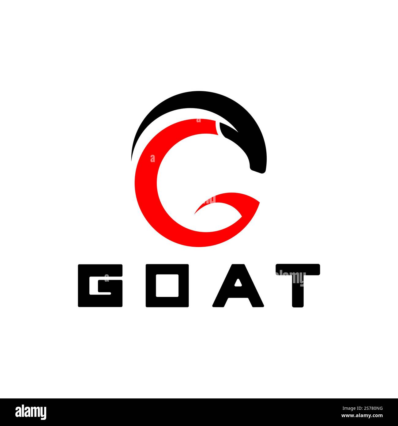 Letter G Goat Head Logo-Vector illustration Stock Vector