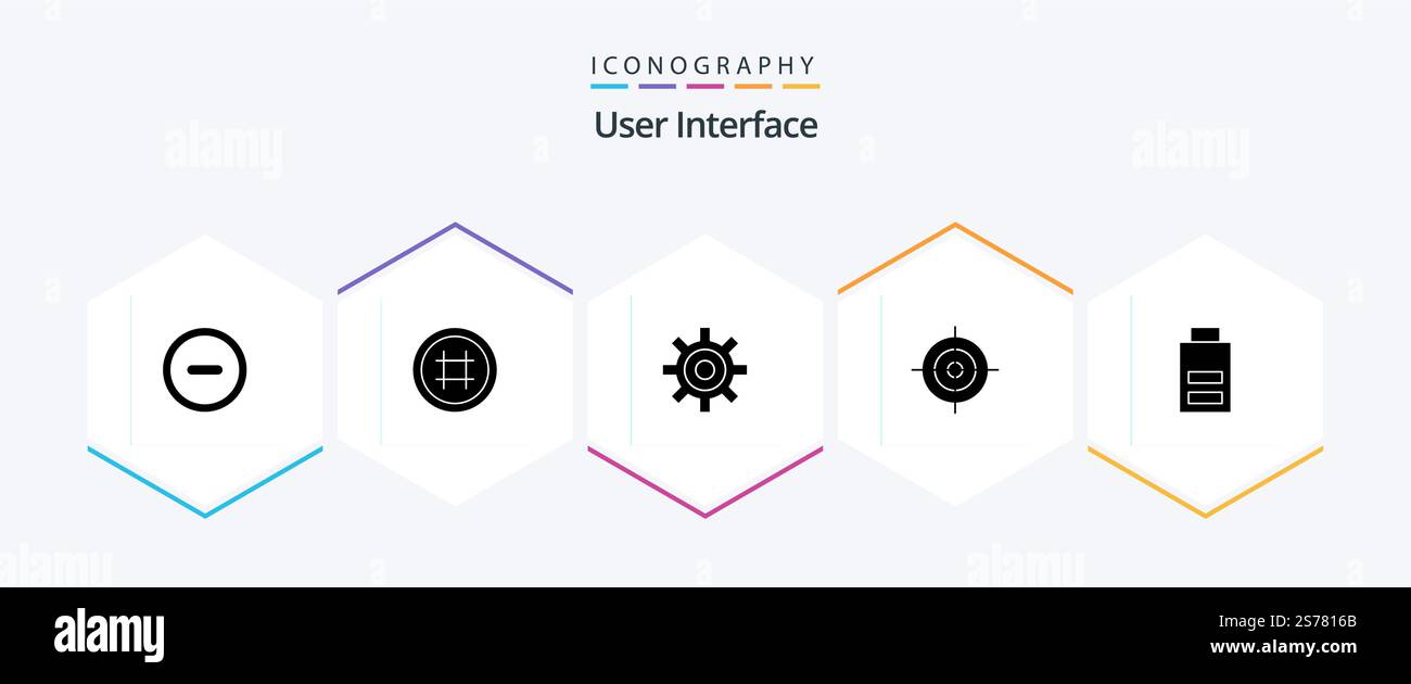 User Interface 25 Glyph icon pack including user. interface. interface. battery. interface Stock Vector