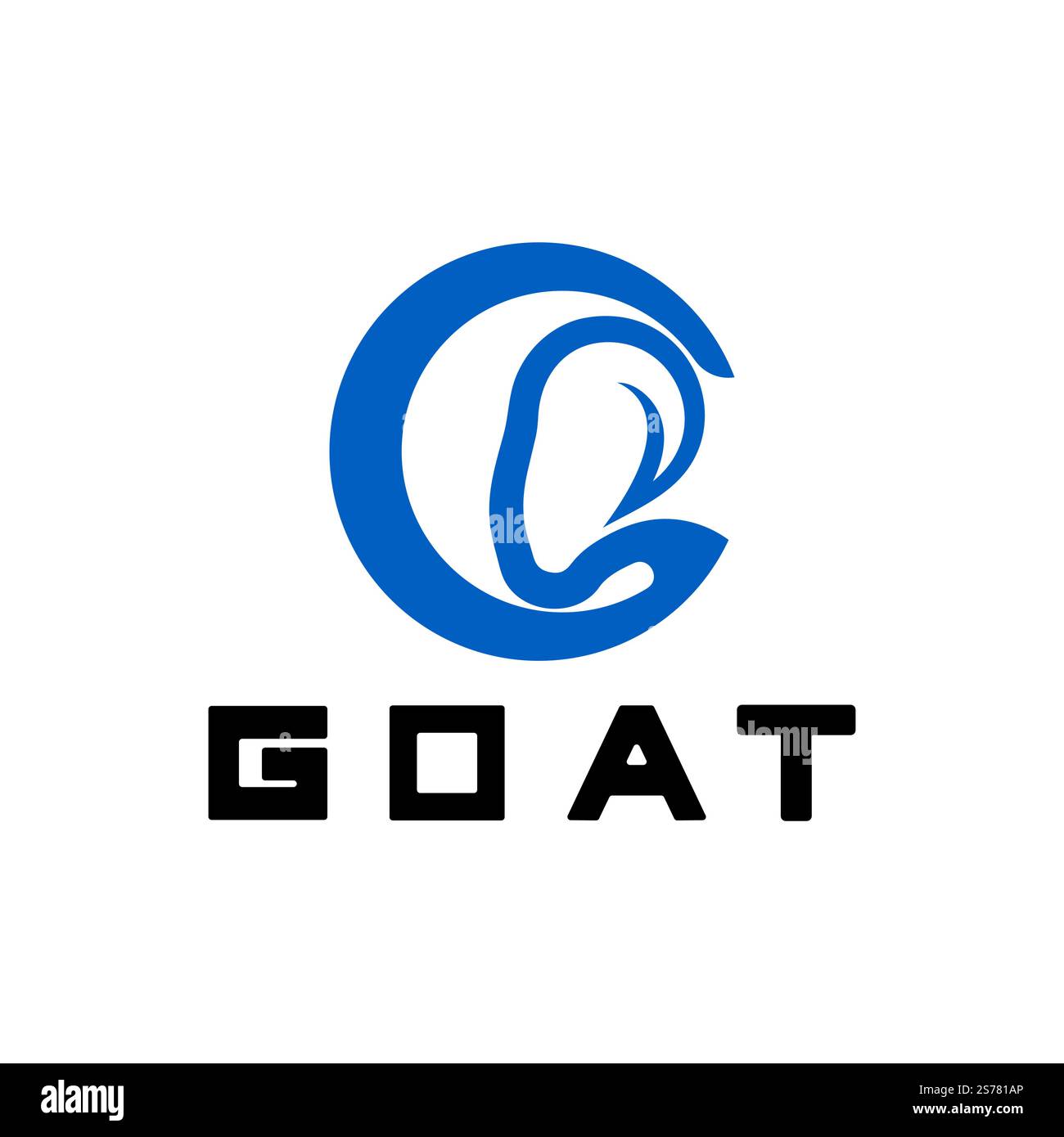 Letter G Goat Head Logo-Vector illustration Stock Vector