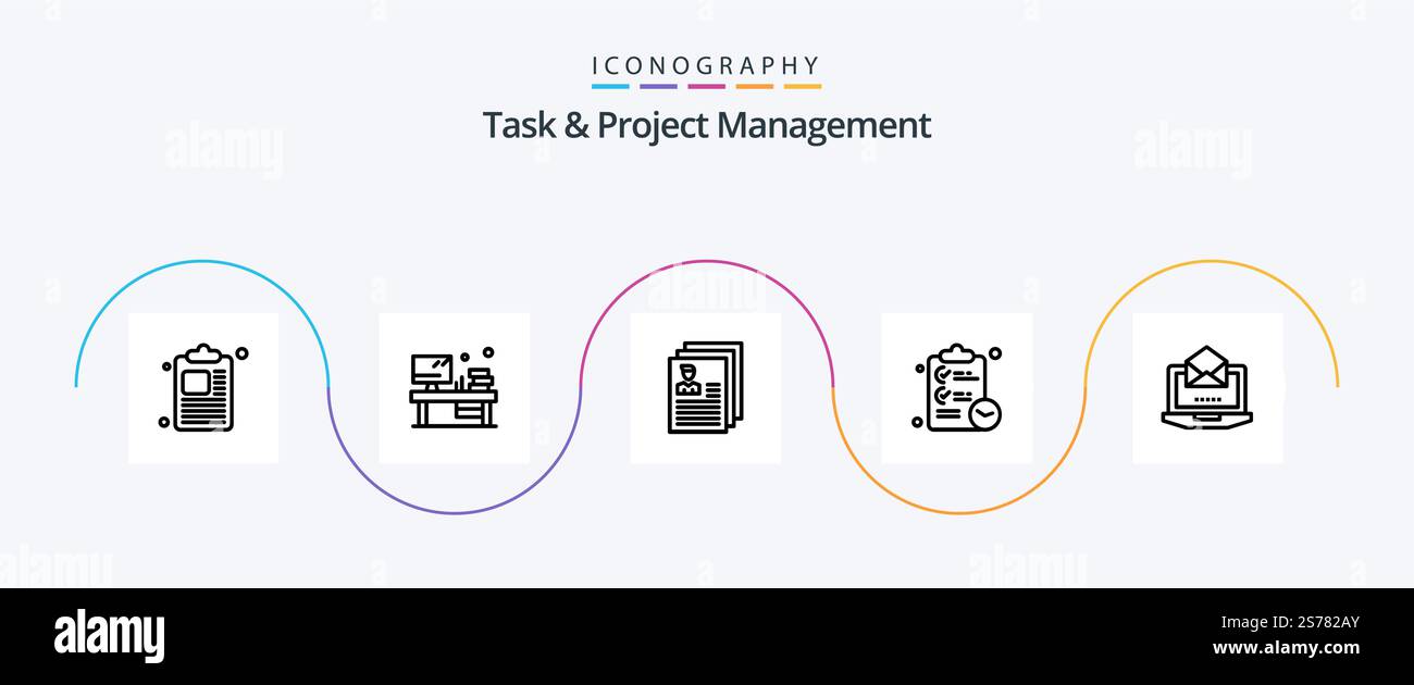 Task And Project Management Line 5 Icon Pack Including clipboard ...