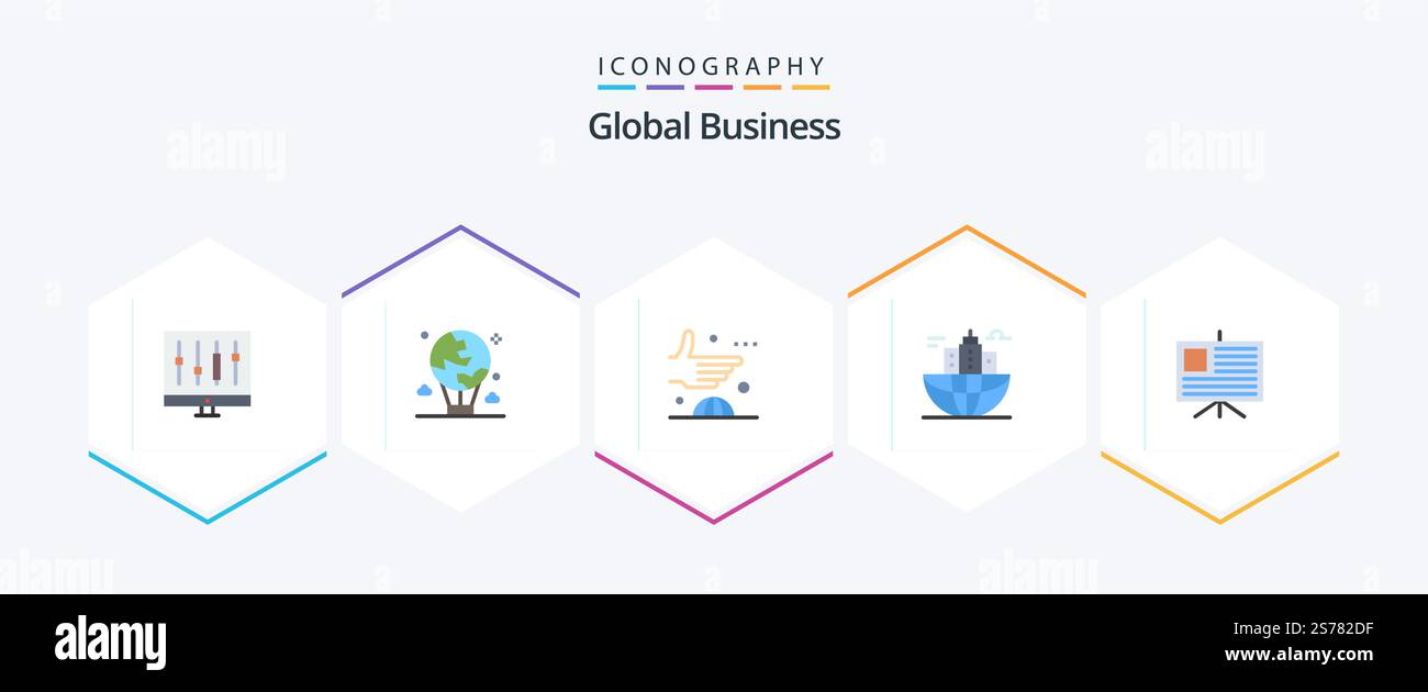 Global Business 25 Flat icon pack including city. building. global ...