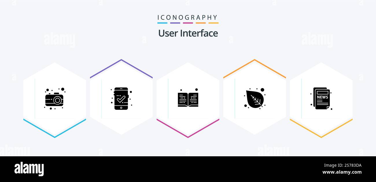 User Interface 25 Glyph icon pack including . . read. news. article Stock Vector