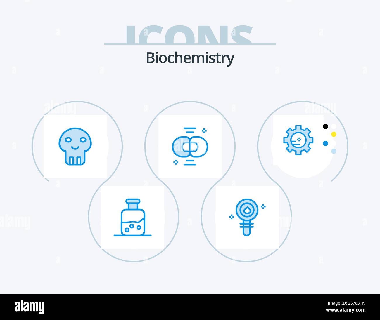 Biochemistry Blue Icon Pack 5 Icon Design. division. cell. laboratory ...