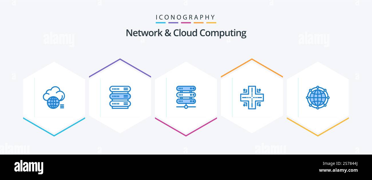 Network And Cloud Computing 25 Blue icon pack including . network ...