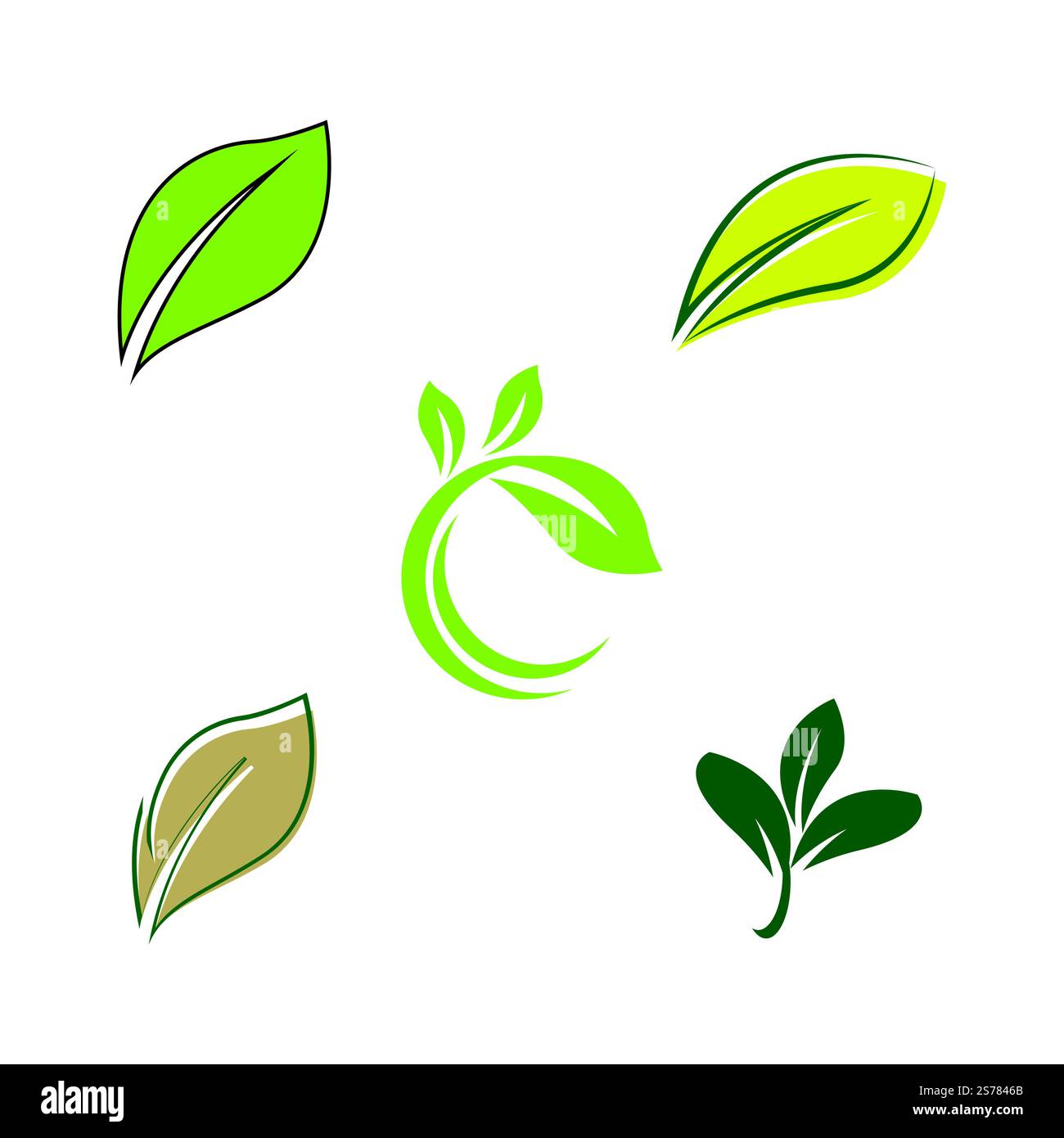 Green leaf illustration nature logo design Stock Vector Image & Art - Alamy