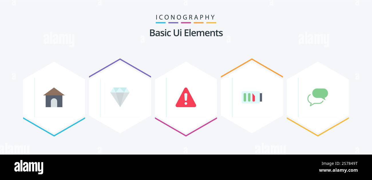 Basic Ui Elements 25 Flat icon pack including chat. simple. alert. electricity. charge Stock Vector
