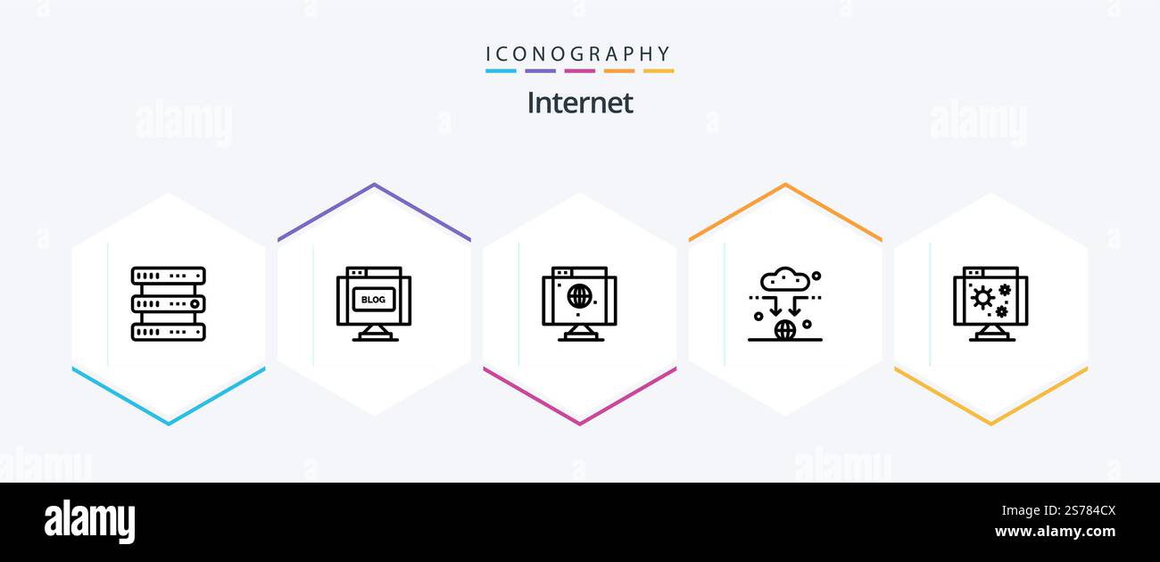 Internet 25 Line icon pack including computer. wifi. computer. signal ...
