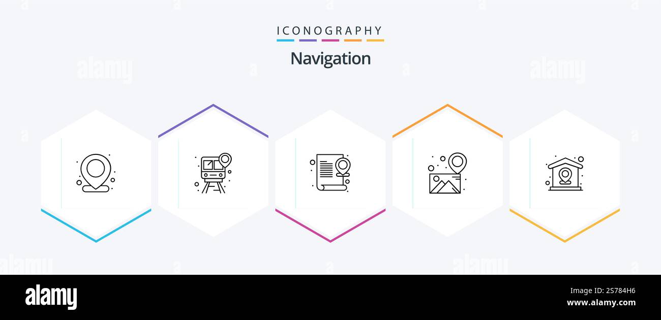 Navigation 25 Line icon pack including pin. location. pin. gallery ...