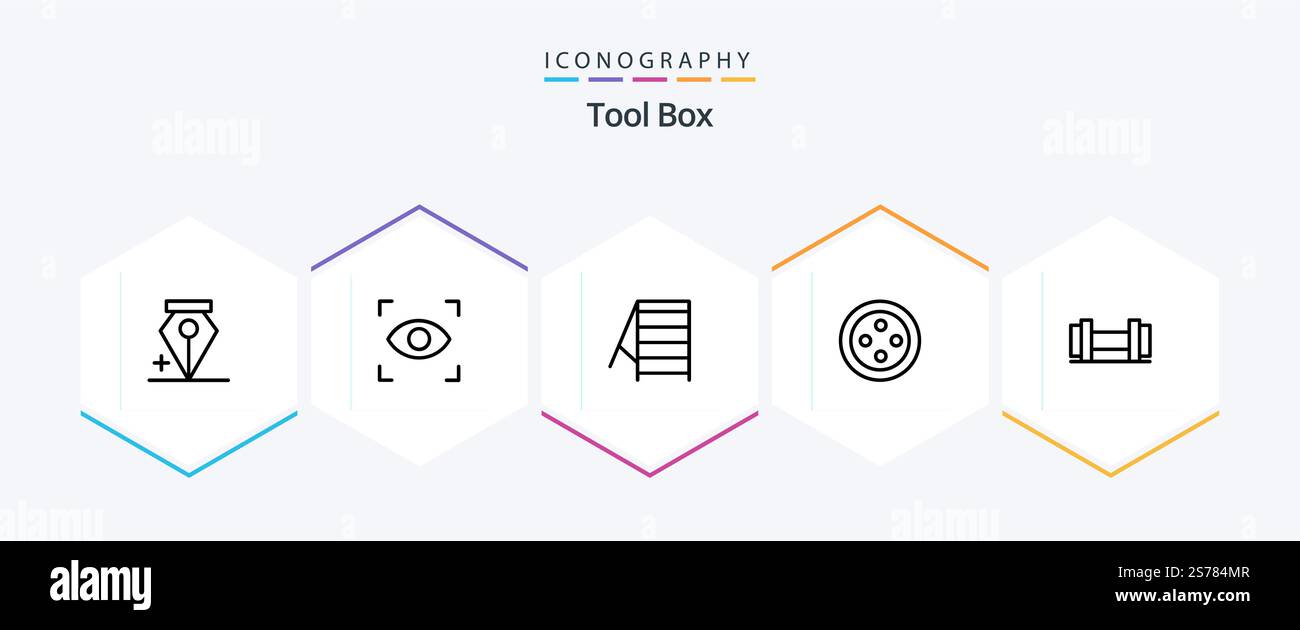 Tools 25 Line icon pack including . tools. tools Stock Vector