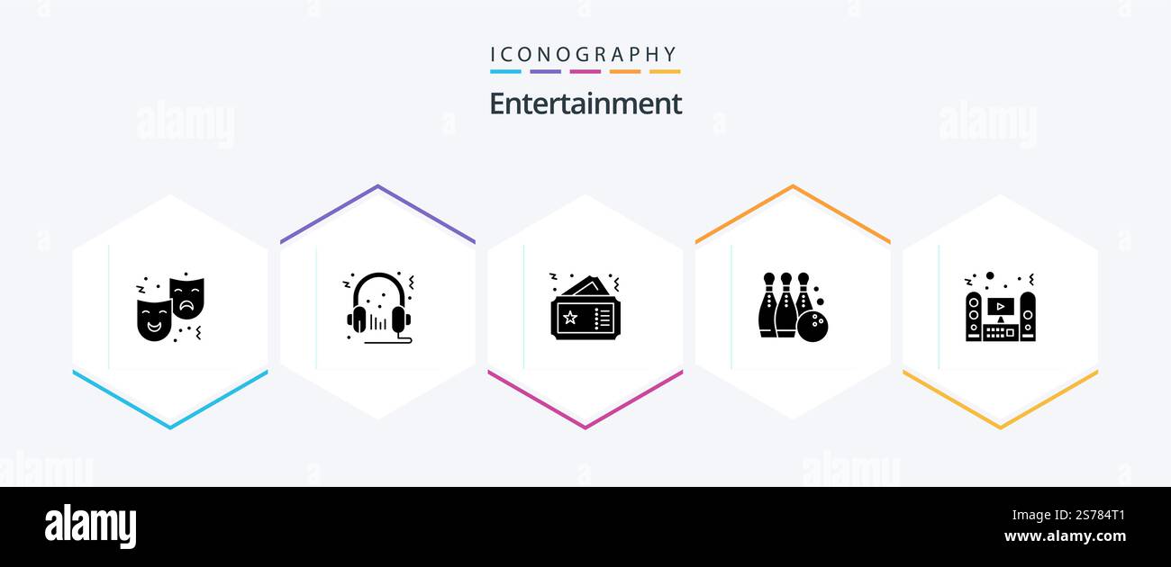 Entertainment 25 Glyph icon pack including ball. bowling. multimedia ...