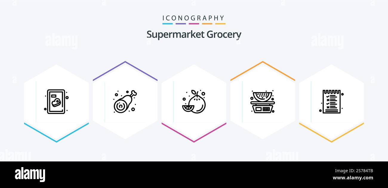 Grocery 25 Line icon pack including menu. food. food. watermelon ...