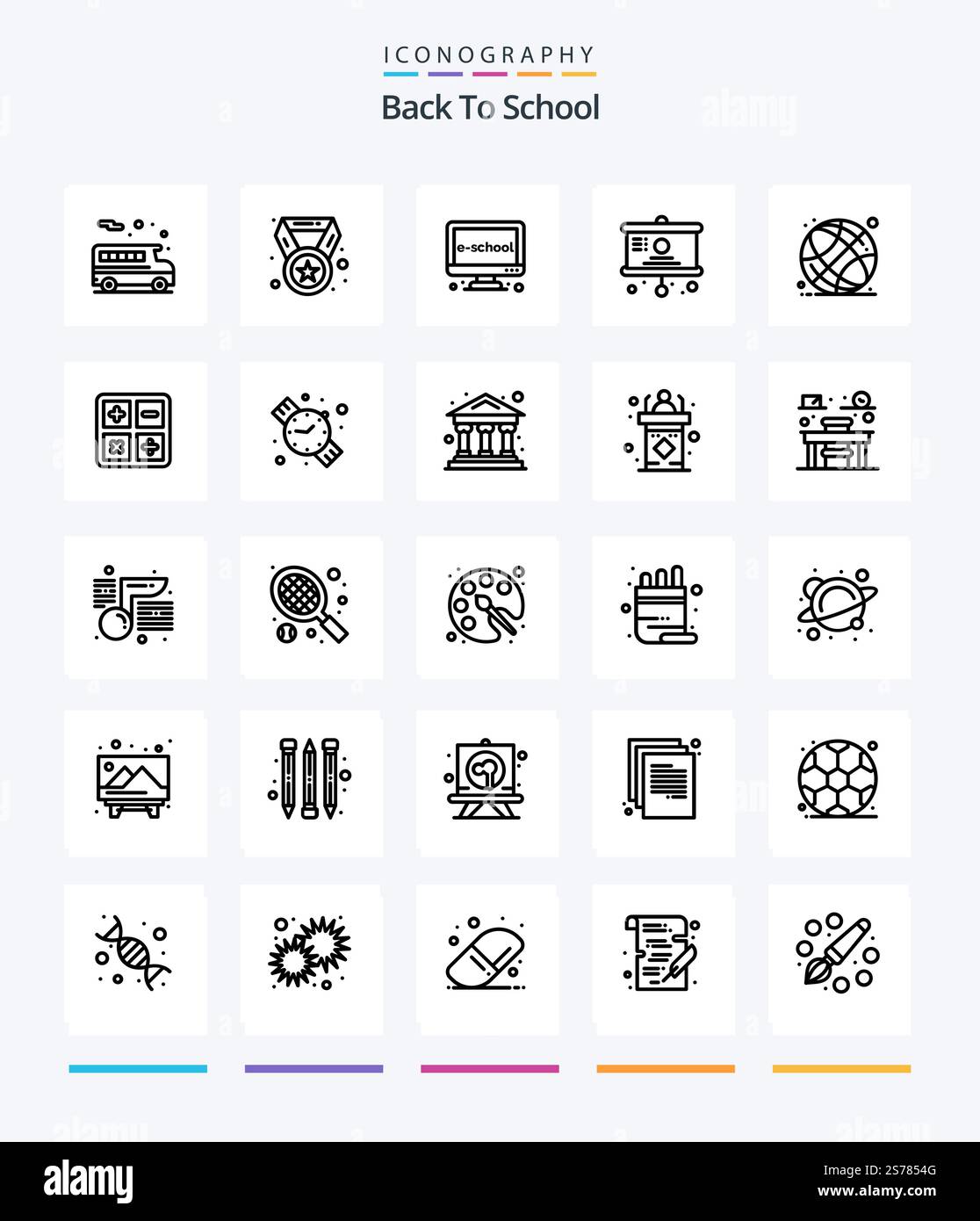 Creative Back To School 25 OutLine icon pack Such As education ...