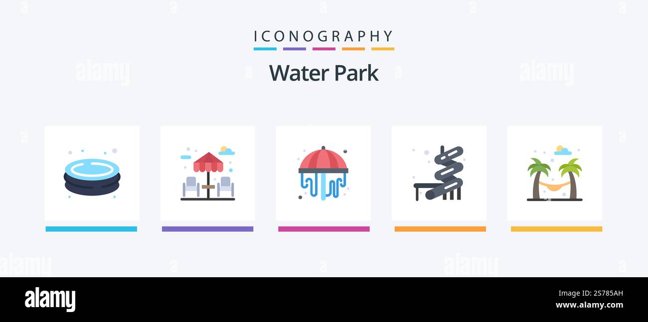 Water Park Flat 5 Icon Pack Including . garden. park. park. park ...