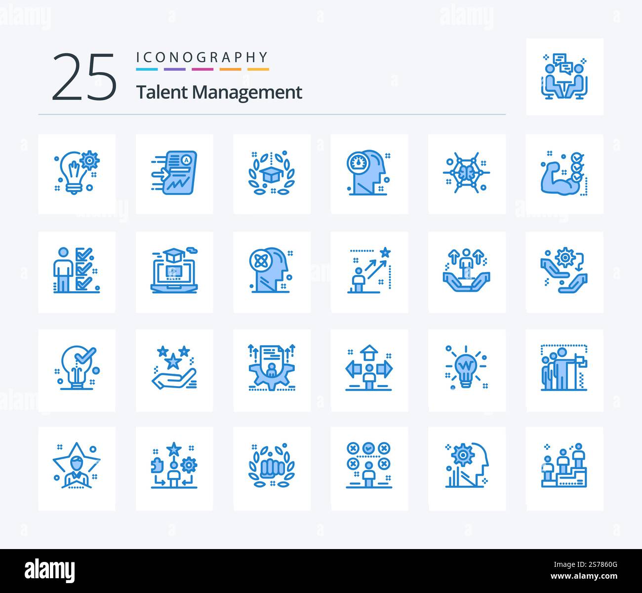 Talent Management 25 Blue Color icon pack including head. dashboard ...