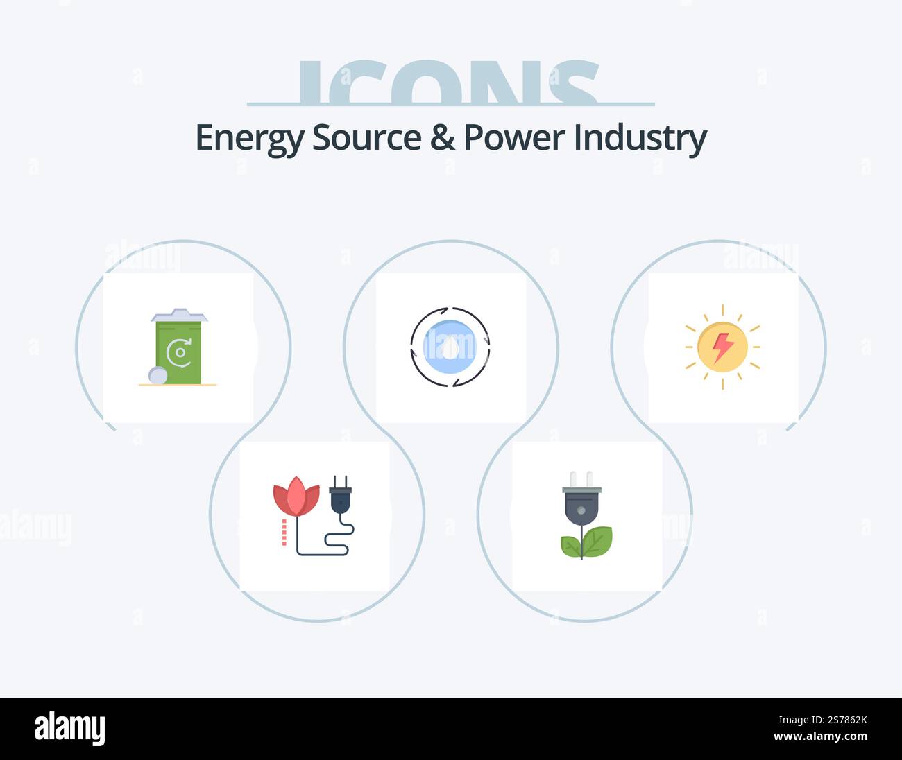 Energy Source And Power Industry Flat Icon Pack 5 Icon Design. . nature ...