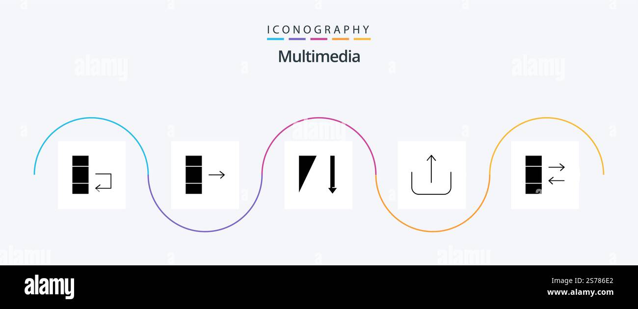 Multimedia Glyph 5 Icon Pack Including . sorting. exchange. column ...