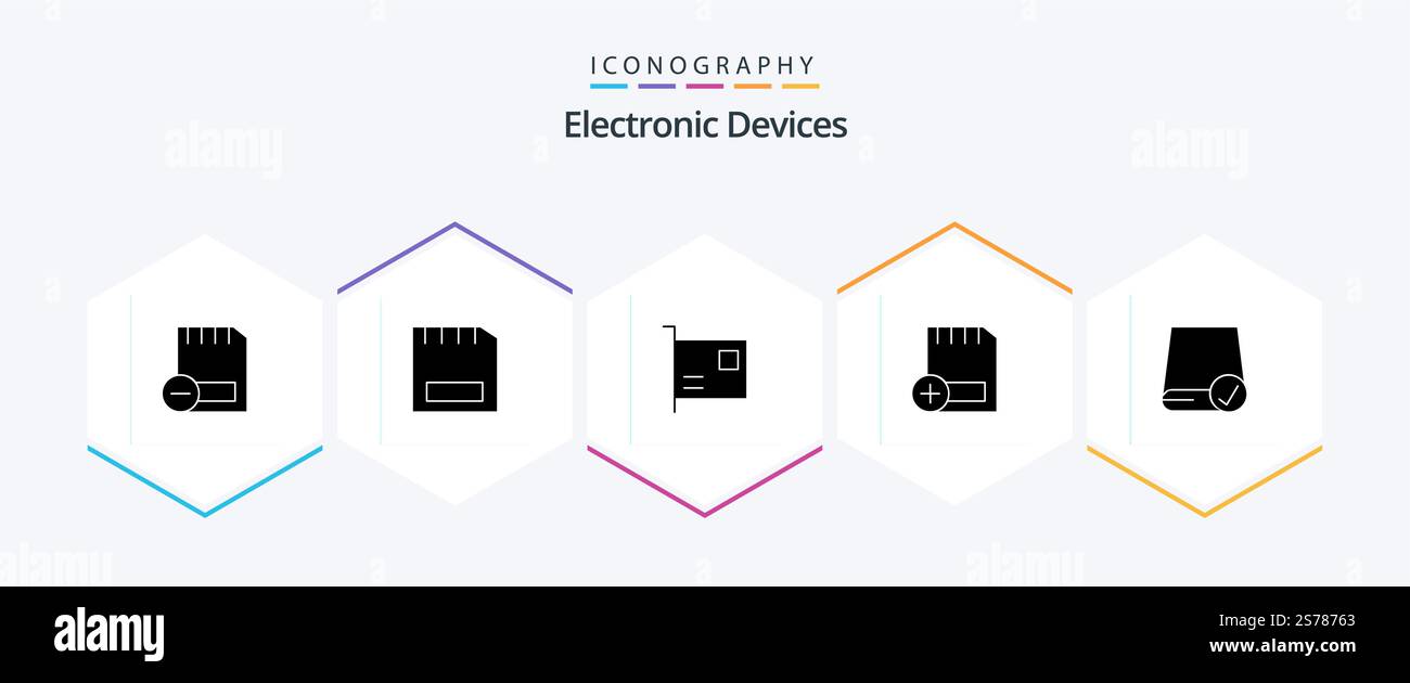 Devices 25 Glyph icon pack including devices. computers. gadget. hardware. computers Stock Vector
