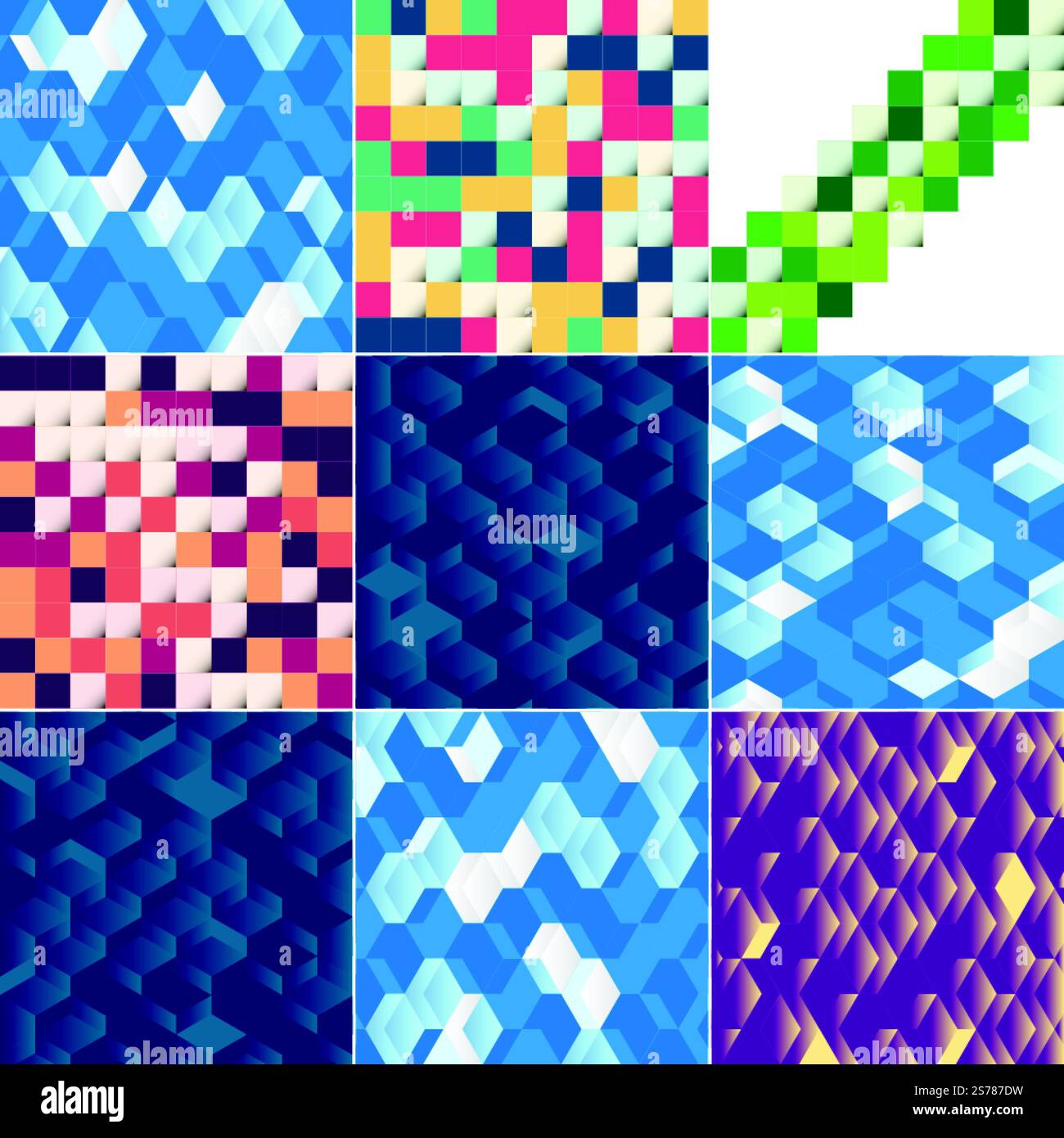 Seamless pattern of colorful blocks with shadow eps10 vector format ...