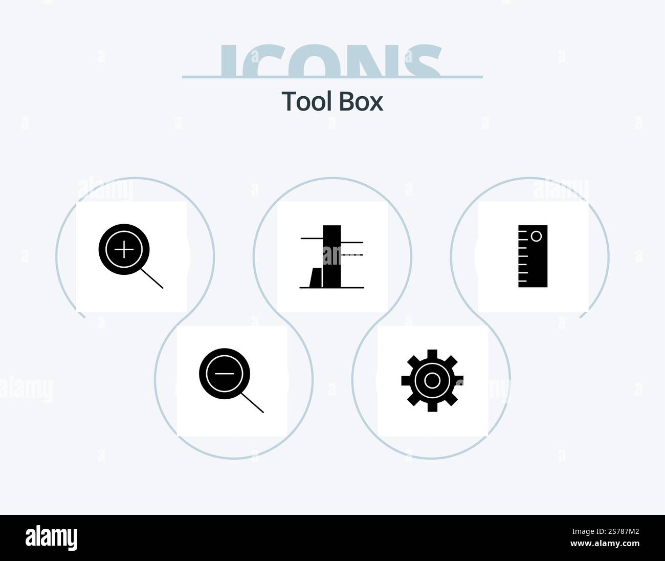 Tools Glyph Icon Pack 5 Icon Design. . . Stock Vector