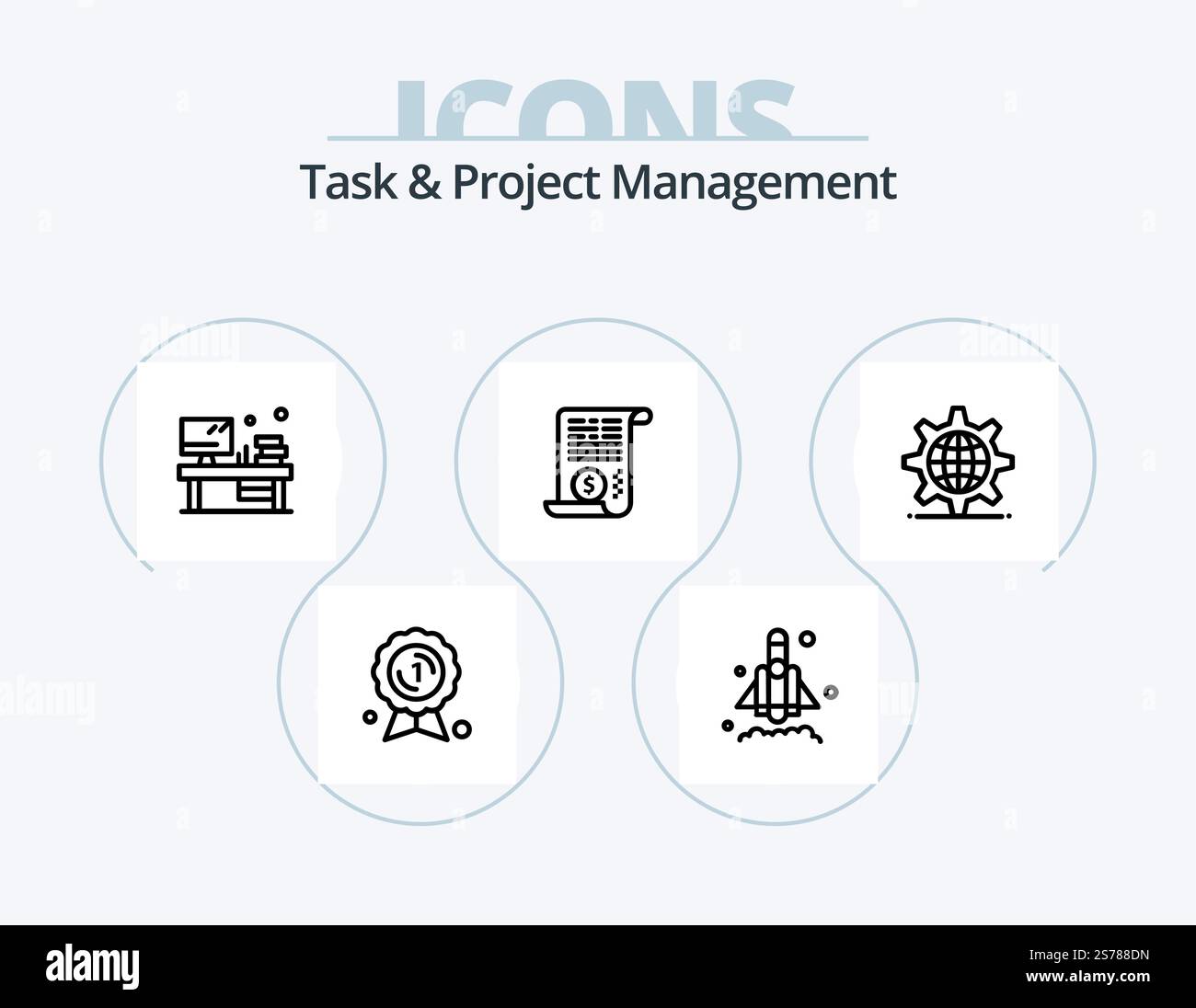 Task And Project Management Line Icon Pack 5 Icon Design. time ...