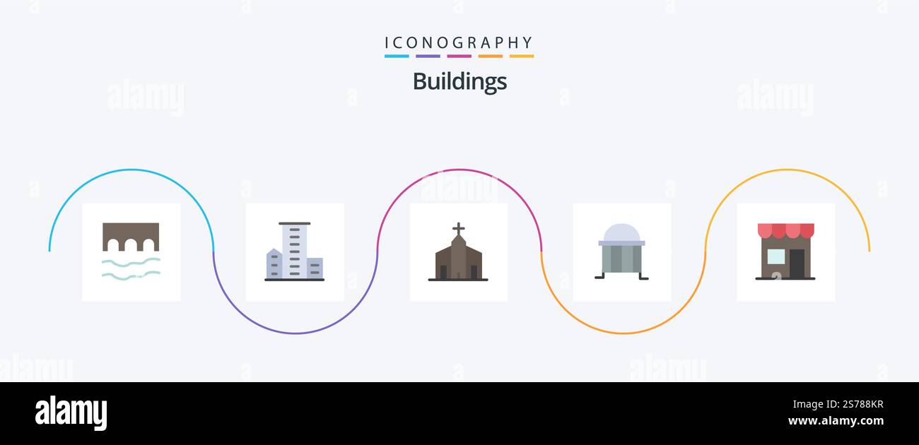 Buildings Flat 5 Icon Pack Including building. architecture. housing ...