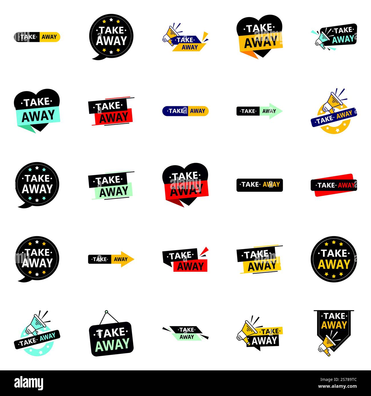 25 Dynamic Vector Designs in the Take Away Pack Perfect for Food ...