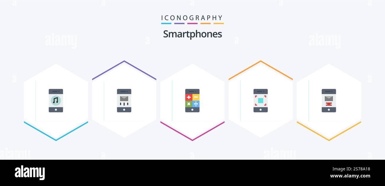 Smartphones 25 Flat icon pack including deleted. smartphone. message ...