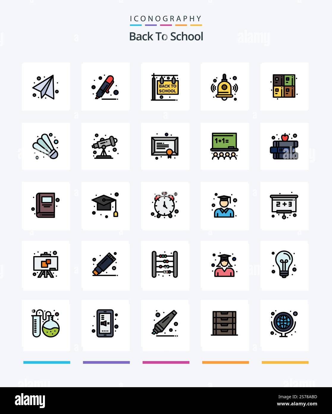 Creative Back To School 25 Line FIlled icon pack Such As education ...