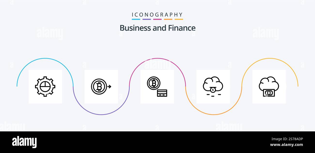 Finance Line 5 Icon Pack Including . funding. card. cloud. money Stock ...