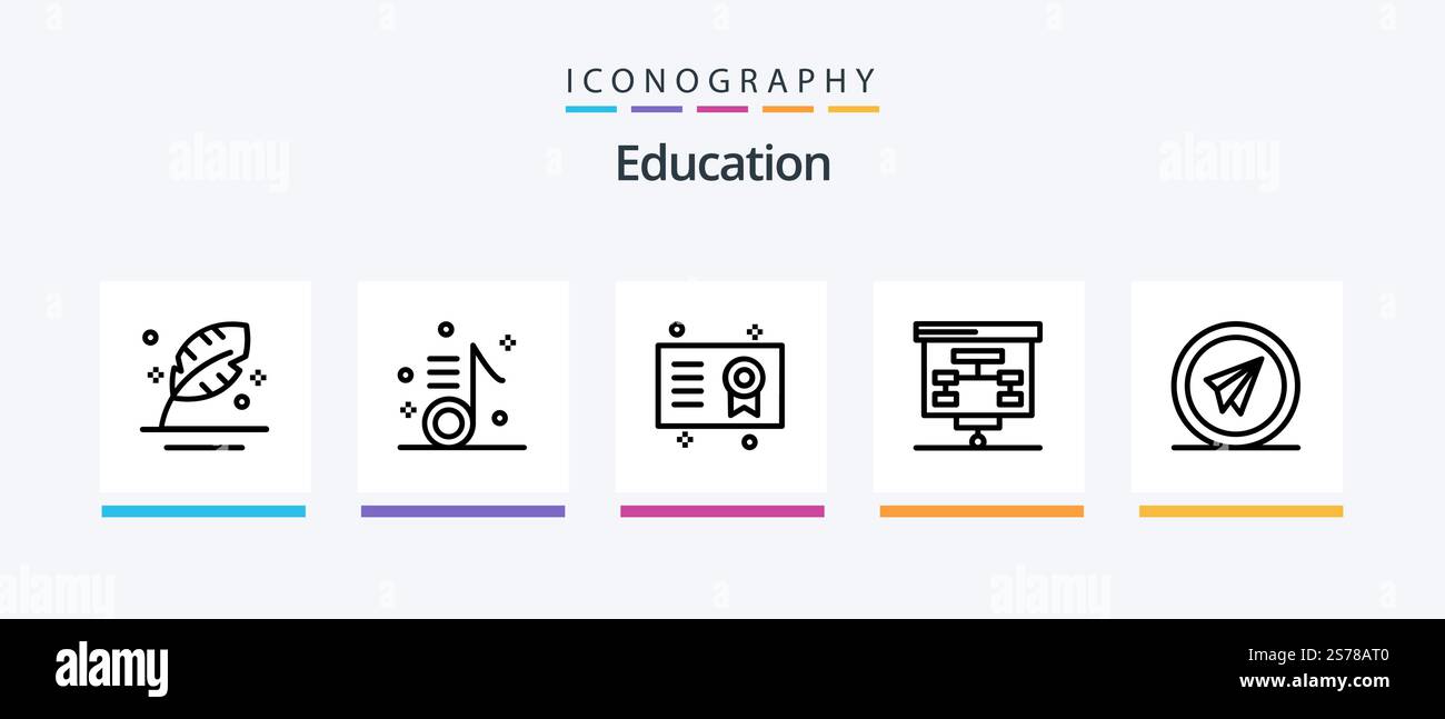 Education Line 5 Icon Pack Including molecule. atom. education. song ...
