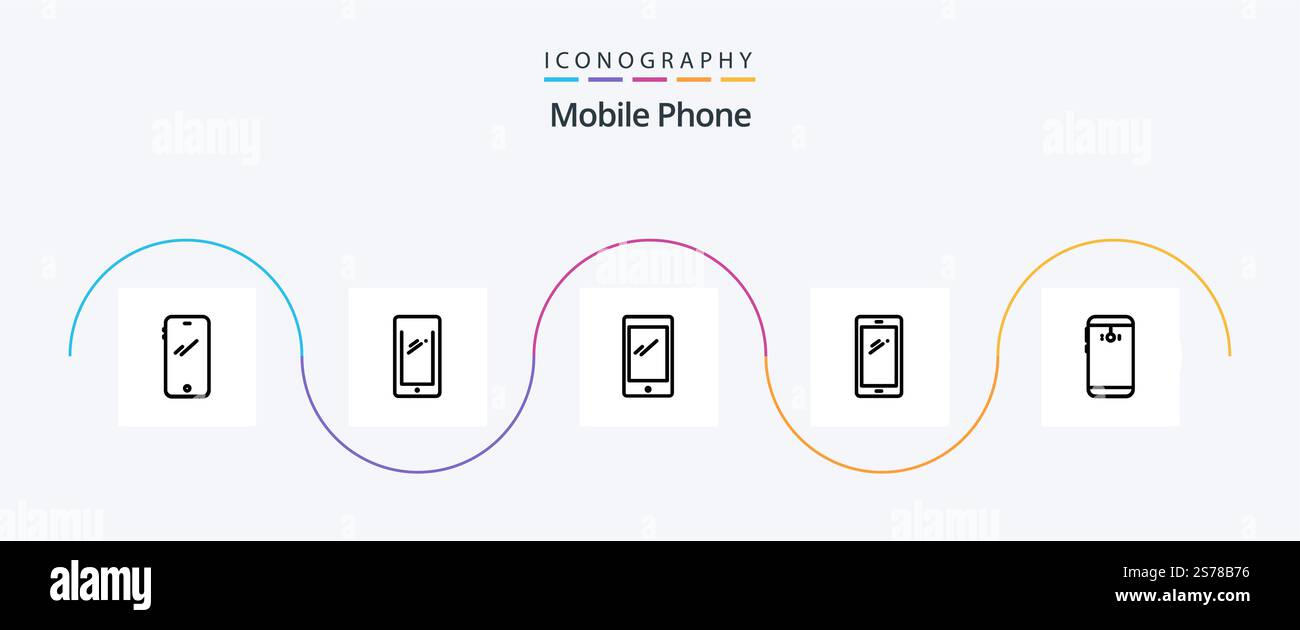 Mobile Phone Line 5 Icon Pack Including . camera Stock Vector Image ...